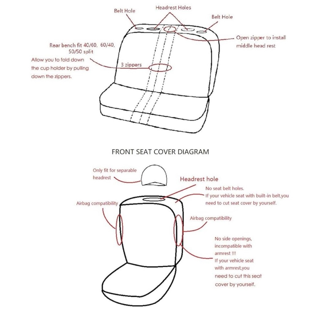 9 Pc. Car Seat Cover Car-Grand - Picture 5 of 16